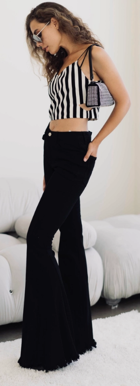 Black HW Flare Jeans