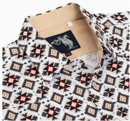 Western Pearl Snap Aztec Print Shirt