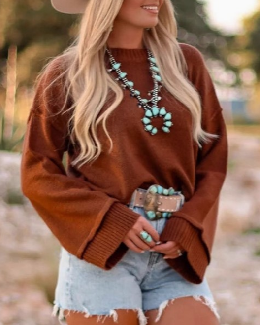 Western Flare Sleeve Sweater