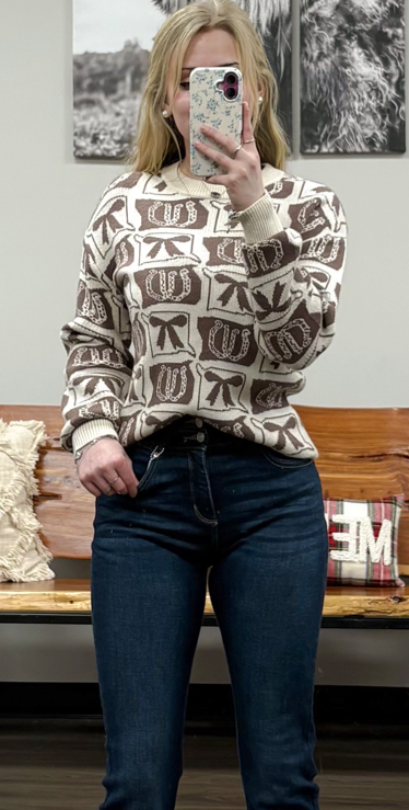 Western Patterned Sweater
