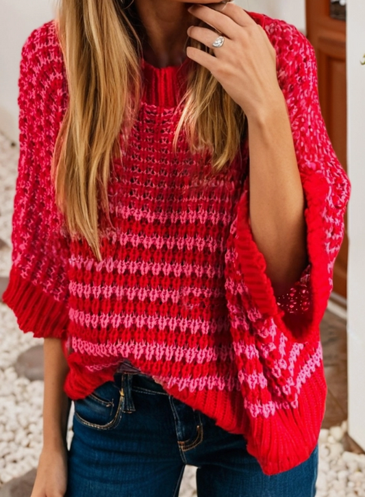PREORDER 3/4 Draped Sleeve Slouchy Sweater
