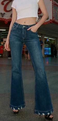 Mid Rise Super Flare Jeans